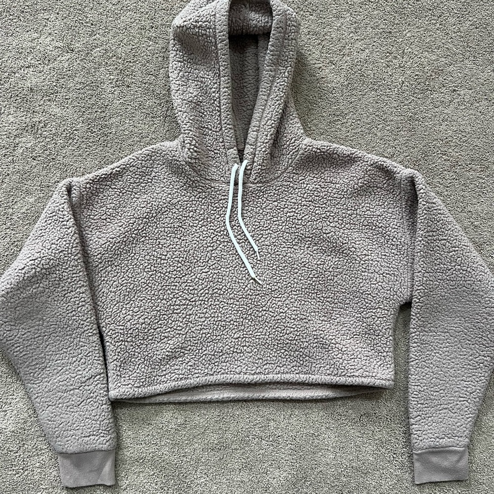 Gilly Hicks Light Gray/Mauve Sherpa Hoodie